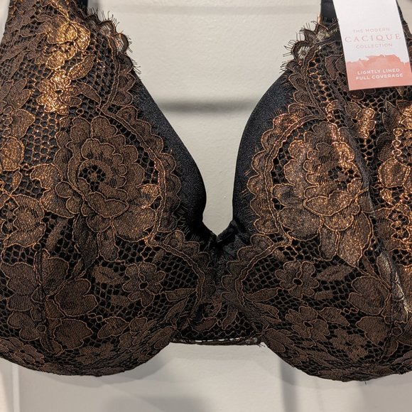 NWT 42G Cacique Lightly Lined Full Coverage Bra with 5 Hooks - Picture 3 of 9